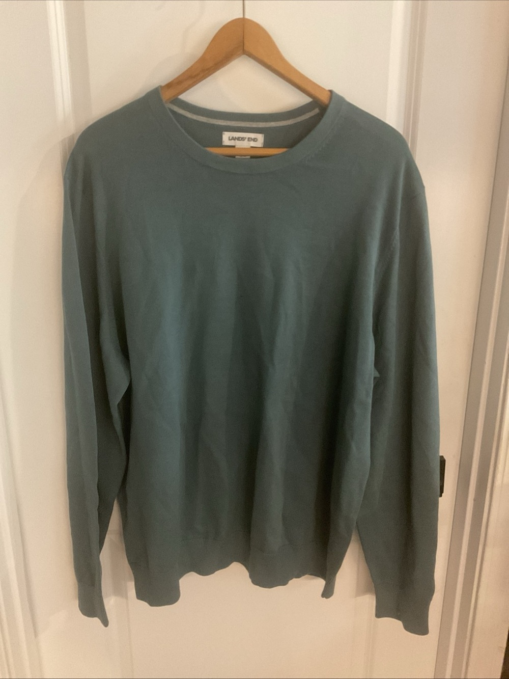 Lands' End - Men's Crewneck Sweater - Teal - Size XL